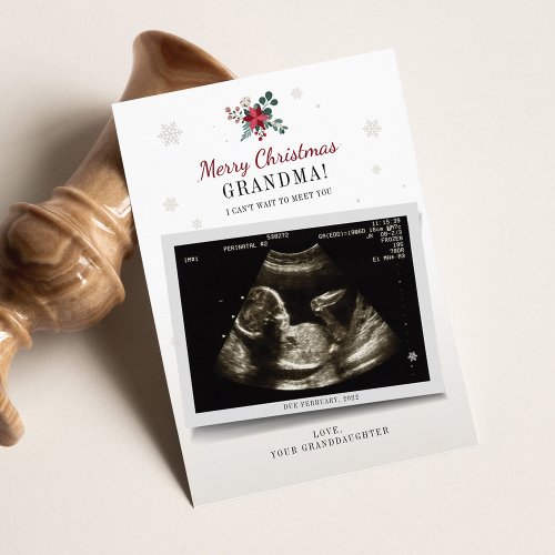 Merry Christmas Grandma Gender Reveal Ultrasound