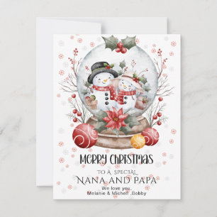 Merry Christmas Grandma & Grandpa Custom Name Card