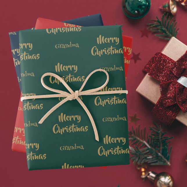 Merry Christmas Grandma | Happy Holidays Wrapping Paper Sheets (Creator Uploaded)