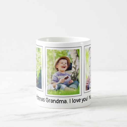 Merry Christmas Grandma I Love You 3 Photo Child Coffee Mug