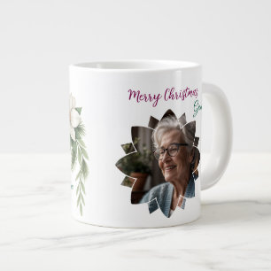Merry Christmas Grandma Photo Holiday Gift Giant Coffee Mug