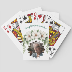Merry Christmas Grandma Photo Holiday Gift Poker Cards