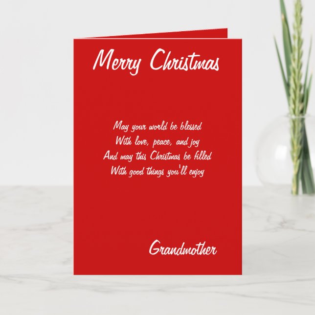 Merry Christmas grandmother cards (Front)