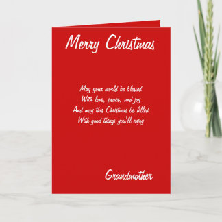 Merry Christmas grandmother cards