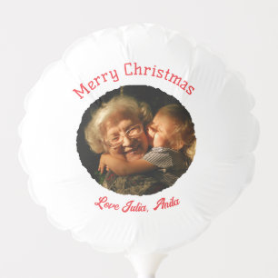 Merry Christmas grandmother daughter photo circle Balloon