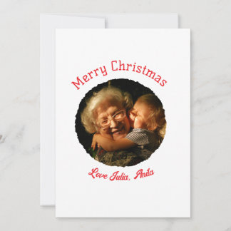 Merry Christmas grandmother daughter photo circle Invitation