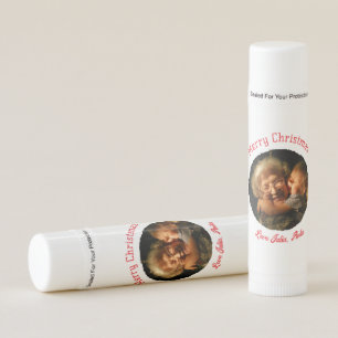 Merry Christmas grandmother daughter photo circle Lip Balm