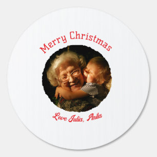 Merry Christmas grandmother daughter photo circle Sign