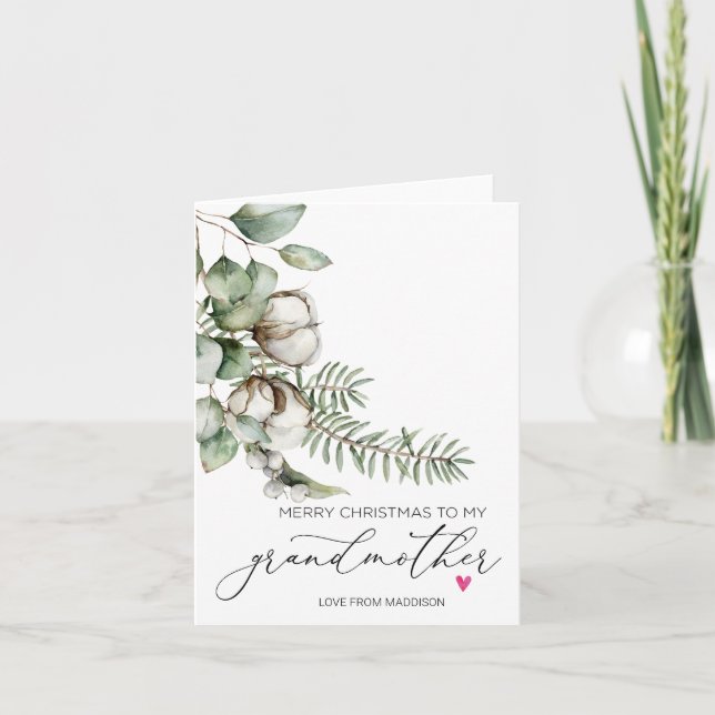 Merry Christmas Grandmother from Granddaughter Card (Front)