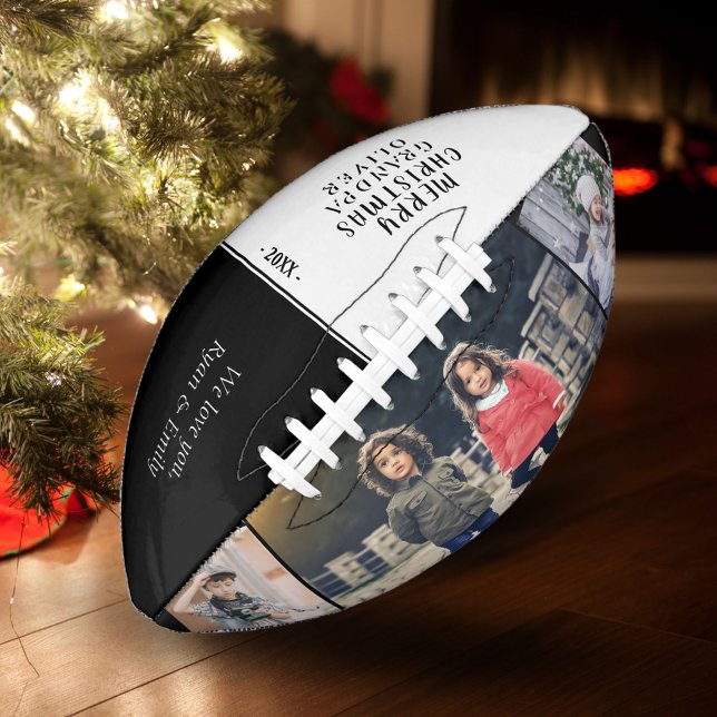 Merry Christmas Grandpa 3 Photo Collage  Football (Creator Uploaded)