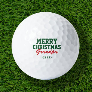 Merry Christmas Grandpa Golf Balls