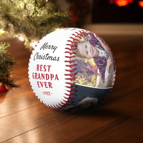 Merry Christmas Grandpa Grandkids 3 Photo Collage  Baseball