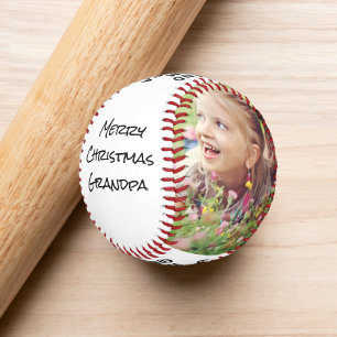 Merry Christmas Grandpa Photo Baseball