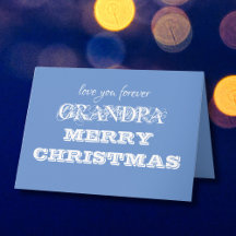 Merry Christmas Grandpa Simple Personalized  Blue