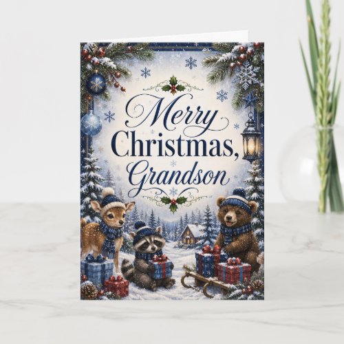 Merry Christmas Grandson Card