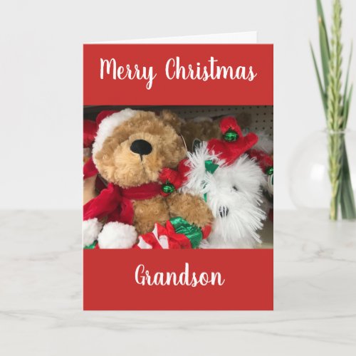 MERRY CHRISTMAS GRANDSON HOLIDAY CARD