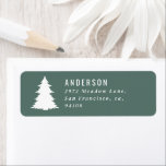 Merry Christmas graphic retro sage green Label<br><div class="desc">Merriest Christmas graphic typography holiday sage green address label design. With modern hand drawn text and tree</div>