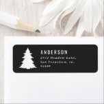 Merry Christmas graphic tree retro font Label<br><div class="desc">Merriest Christmas graphic typography holiday address label design. With modern hand drawn text and tree</div>