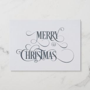 Merry Christmas Gray Letterpress Card