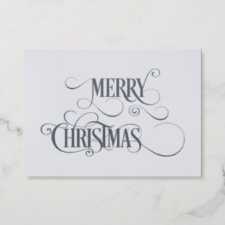 Merry Christmas Gray Letterpress Card