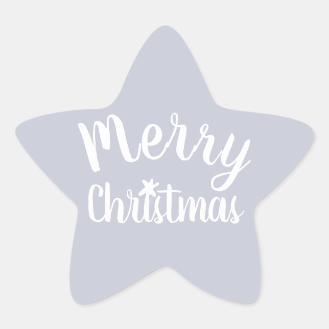 Merry Christmas Gray Star Sticker (Front)