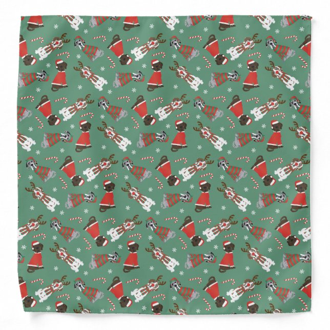 Merry Christmas Great Dane Dogs Bandana (Front)