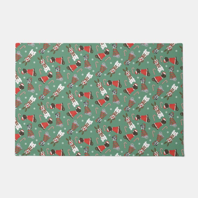Merry Christmas Great Dane Dogs Doormat (Front)