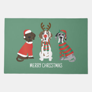 Merry Christmas Great Dane Dogs Doormat