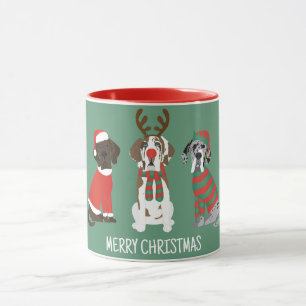 Merry Christmas Great Dane Dogs Mug