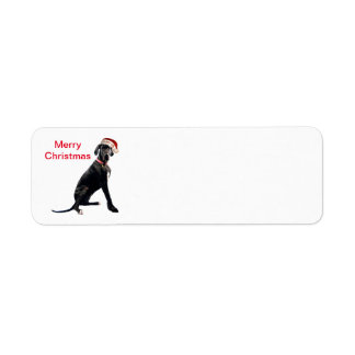 Merry Christmas Great Dane in Santa's Hat Label