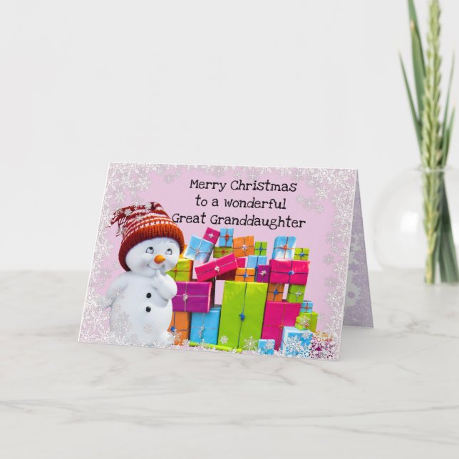 Merry Christmas Great Granddaughter Card (Front)