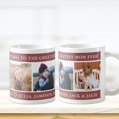 Merry Christmas Greatest Mom Custom Coffee Mug