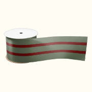 Merry Christmas Green and Red Satin Ribbon