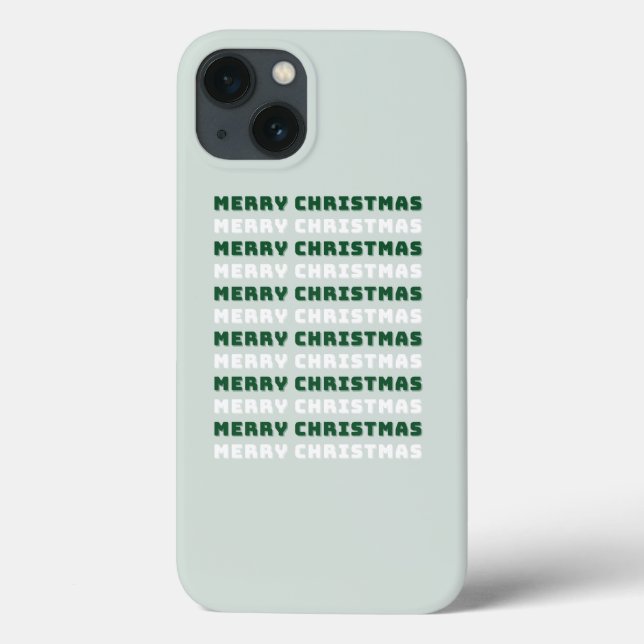 Merry Christmas, Green Christmas Art, Holiday Case-Mate iPhone Case (Back)