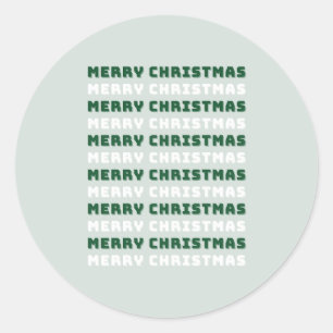 Merry Christmas, Green Christmas Art, Holiday Classic Round Sticker