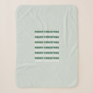 Merry Christmas, Green Christmas Art, Holiday Sherpa Blanket