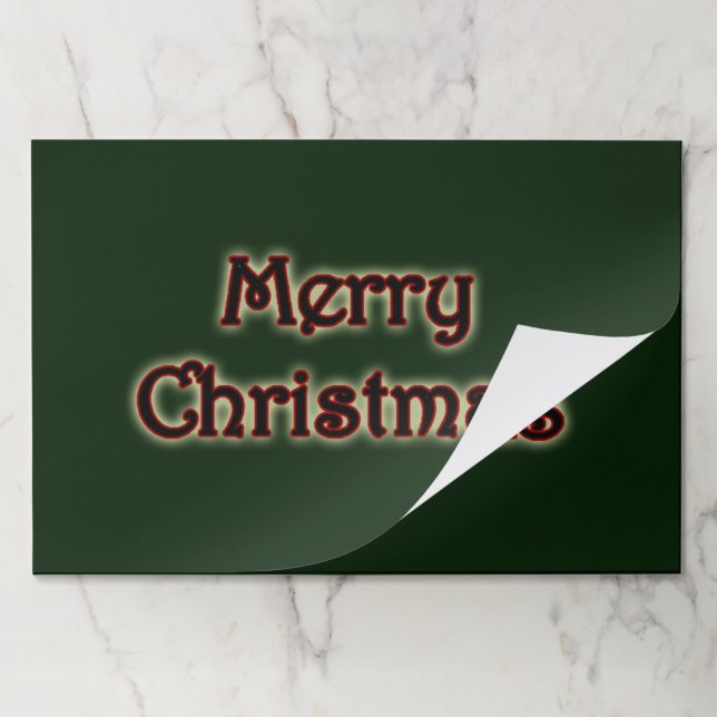 Merry Christmas Green Glow Paper Pad (Folded)