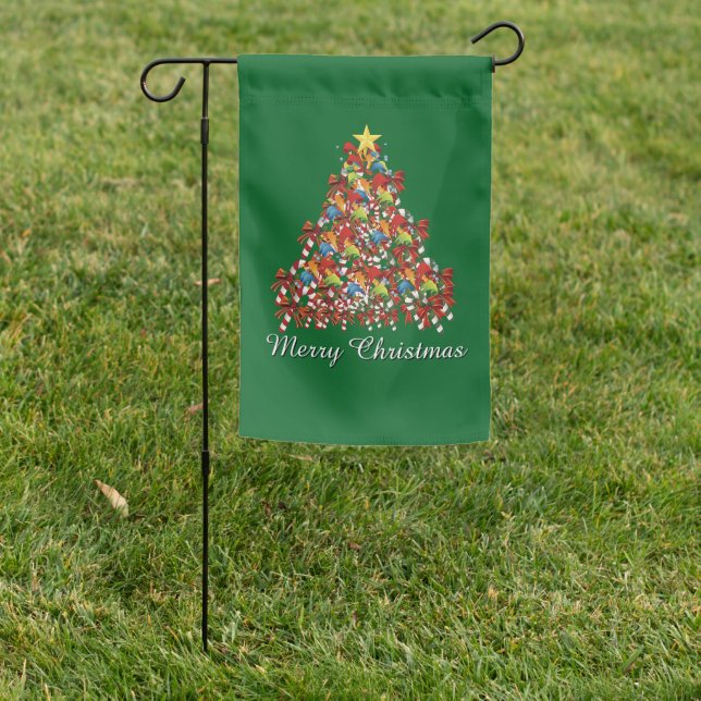 Merry Christmas Green Holiday   Garden Flag (In SItu)