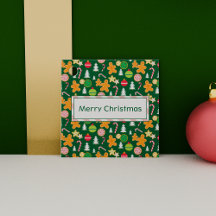 Merry Christmas Green Holiday Themed Design