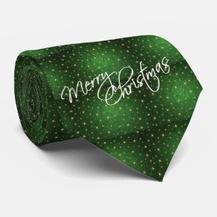 Merry Christmas Green Men's Tie