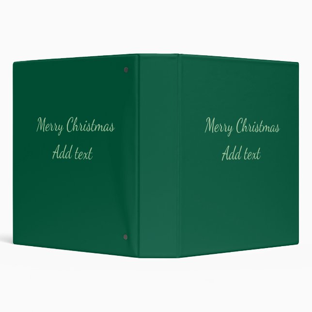 Merry Christmas green plain solo background holida 3 Ring Binder (Background)