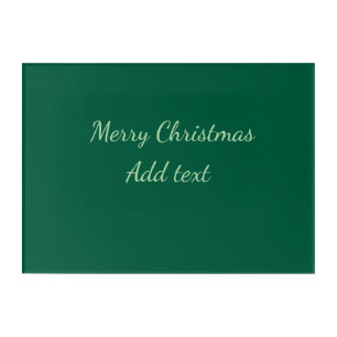 Merry Christmas green plain solo background holida Acrylic Print
