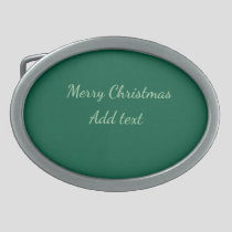 Merry Christmas green plain solo background holida Belt Buckle