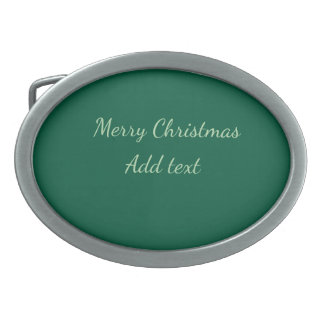 Merry Christmas green plain solo background holida Belt Buckle