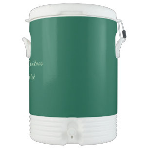 Merry Christmas green plain solo background holida Beverage Cooler