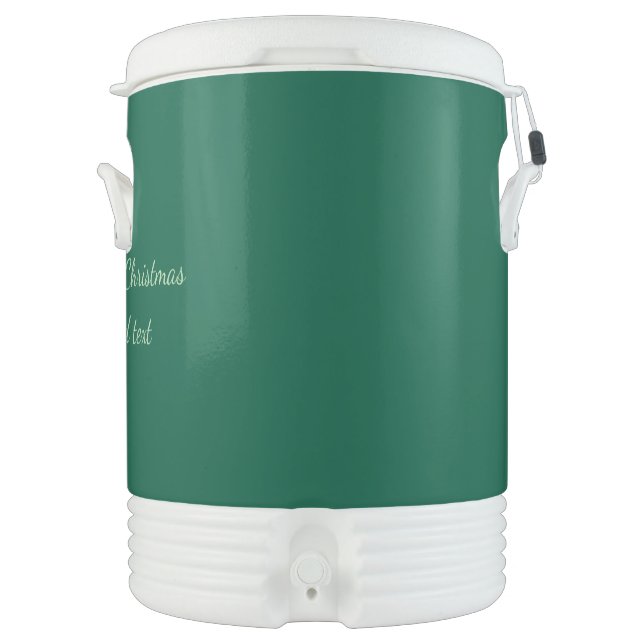 Merry Christmas green plain solo background holida Beverage Cooler (Front)