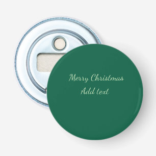 Merry Christmas green plain solo background holida Bottle Opener
