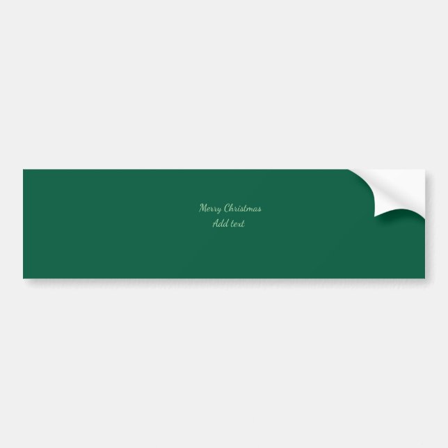 Merry Christmas green plain solo background holida Bumper Sticker (Front)