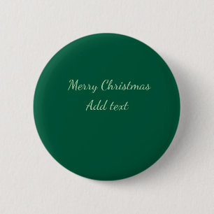 Merry Christmas green plain solo background holida Button