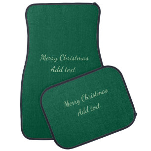 Merry Christmas green plain solo background holida Car Floor Mat
